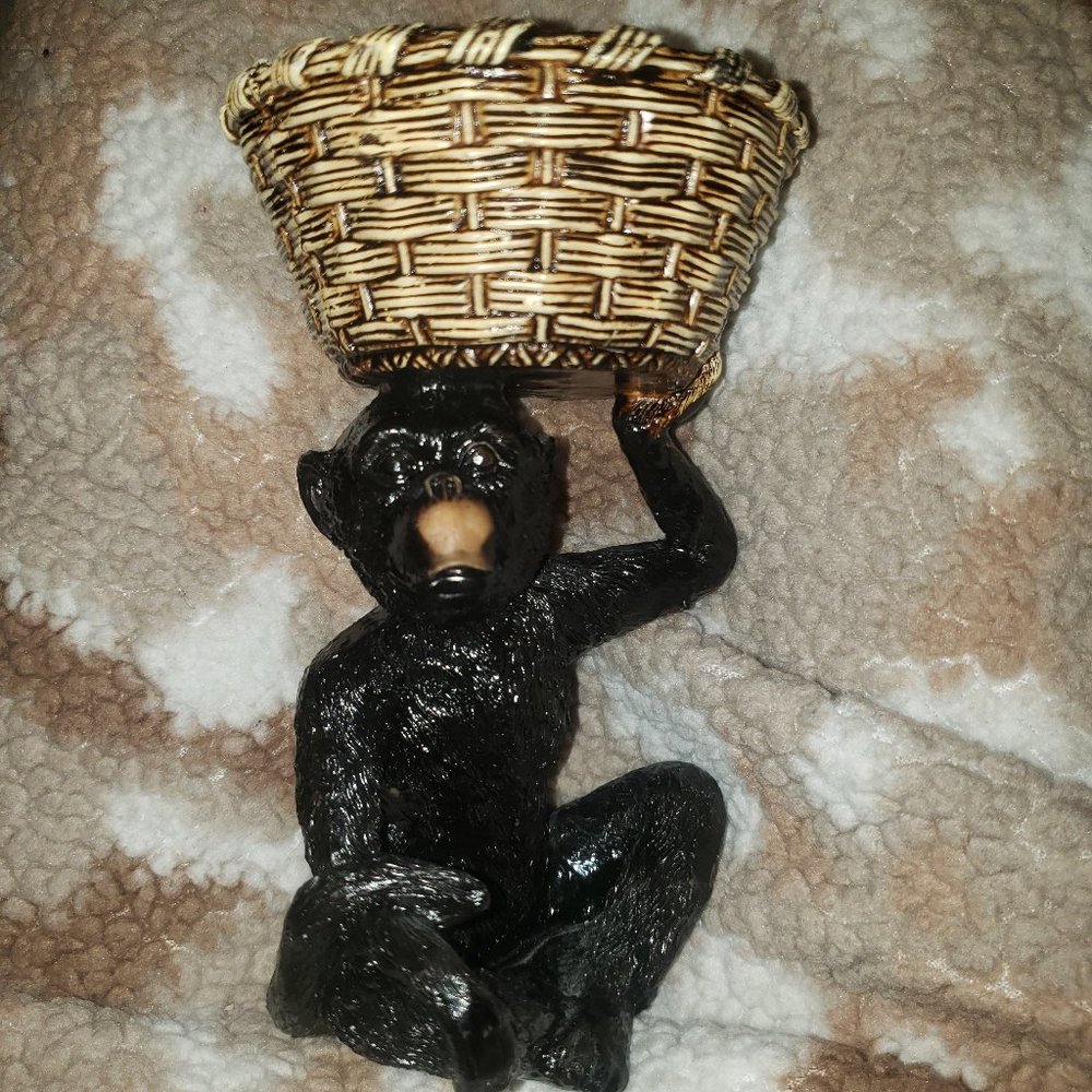 Monkey Holding Basket, Figurine